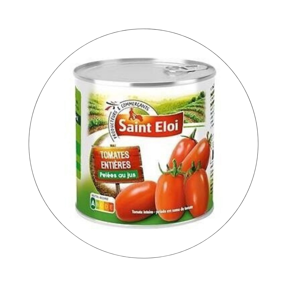 ST ELOI - Tomates Entières Pelées au Jus / réf. 41213010