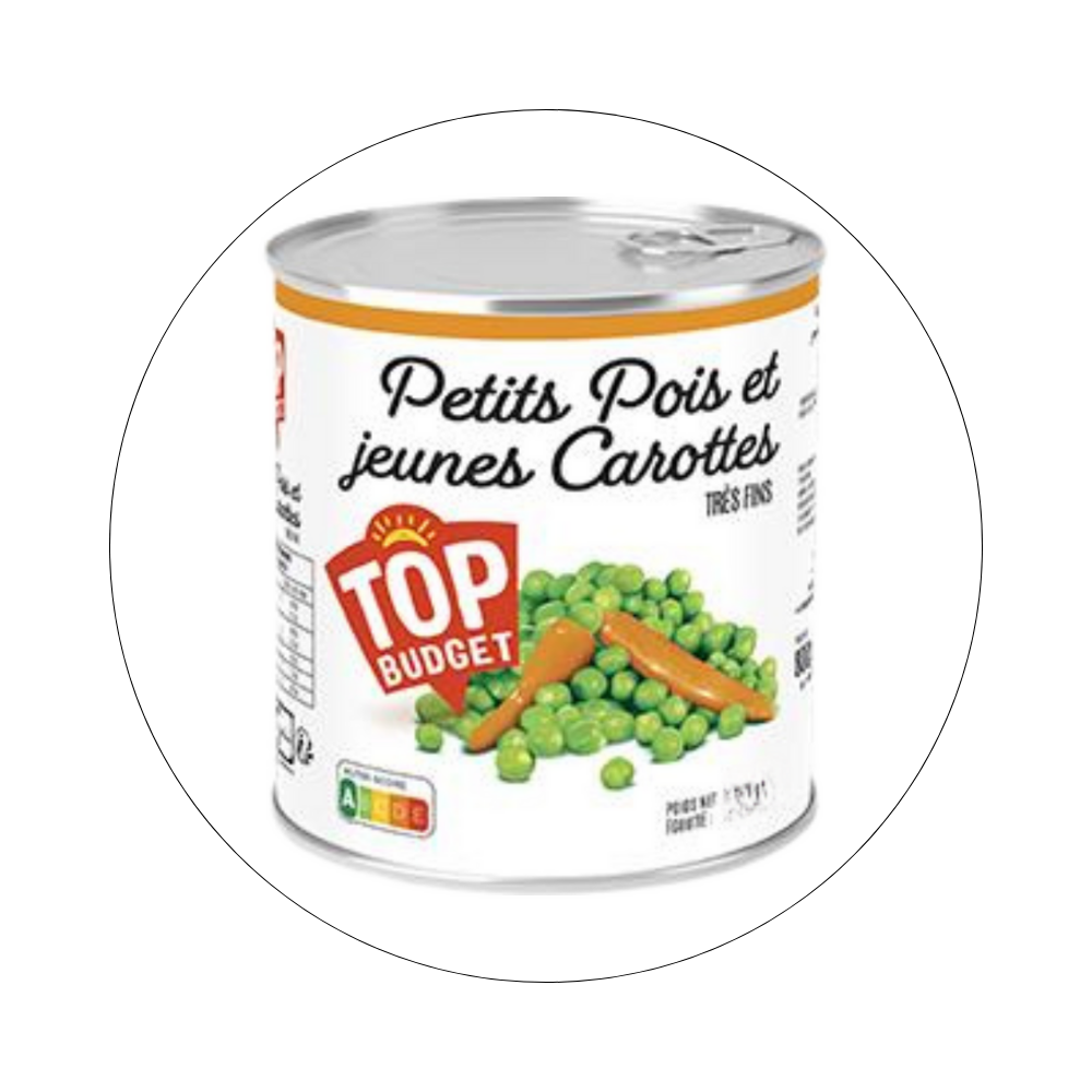TOP BUDGET - Petits Pois Carottes Très-Fins / réf. 41211310